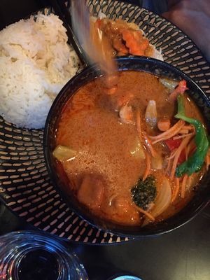 Massamum curry with veggies at King Tiger in Franz Josef