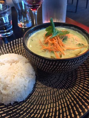 Green curry with veggies at King Tiger in Franz Josef