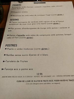 The menu of the day at Beagle in Sabadell