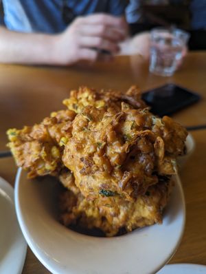 Veggie fritters at Slow Cuts in Arrowtown