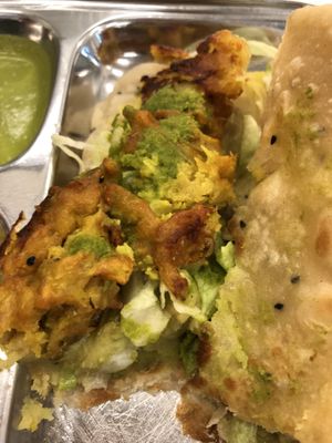 Delicious stuffed Paratha  at Thenga Cafe in London