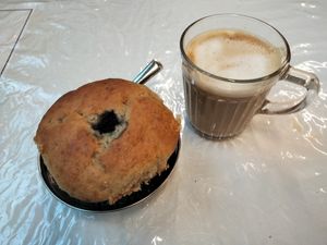 Blueberry & banana muffin at Thenga Cafe in London