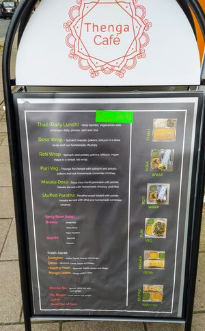 Vegan Menu at Thenga Cafe in London