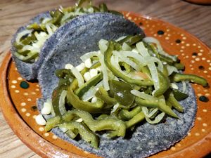 Jalapenos and corn tacos at Yeikame in Sayulita