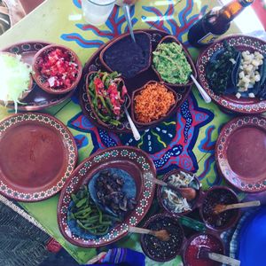 All the vegan tacos and sides  at Yeikame in Sayulita