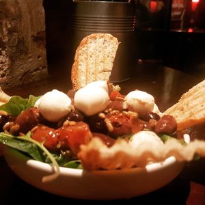 caprese salad at Smelteverket in Oslo