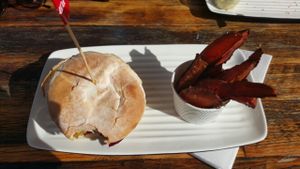 vegan burger with zucchini chips at Grill'd in Toowoomba