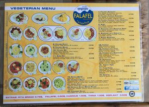 vegetarian menu at Falafel Sihanoukville in Sihanoukville