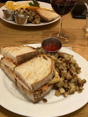 Vegan Ruben sandwich with rosemary potatoes  at Blu Jam Cafe - Daikanyama in Tokyo