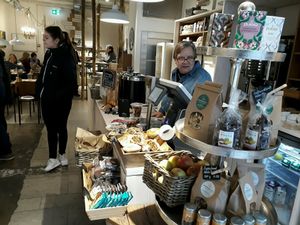 eating counter at Herzlich Anders Essen in Liestal