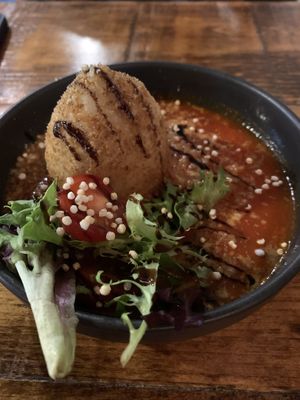 Arranchinis en entrée #Veganuary at La Vie La Vie Comptoir Sante in Saint-hyacinthe