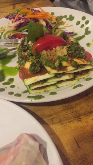 raw lasagna  at Zest in Palolem