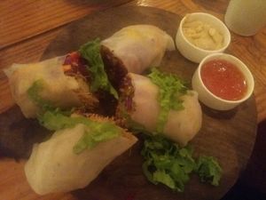 Vietnamese summer rolls at Zest in Palolem