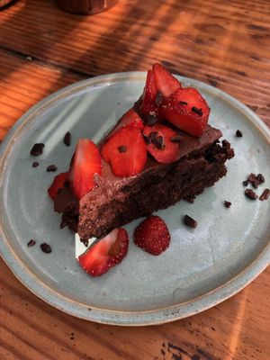 Strawberry cake at Zest in Palolem