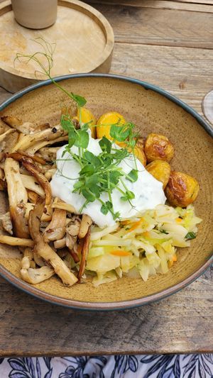 Oyster mushroom gyros at Zwei und Zwanzig in Geisenheim