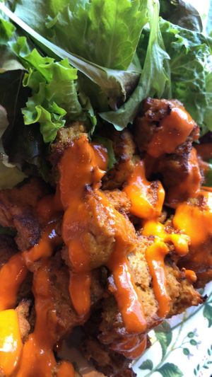 This was the best meal! Their hot wings and salad  at Firefly Cafe and Outpost in Boyertown