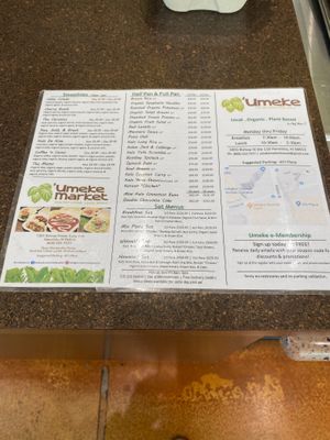 Menu  at Umeke Market in Honolulu