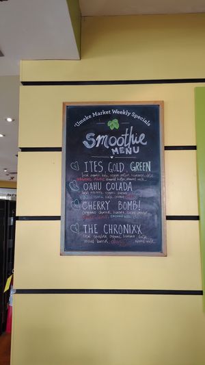 Smoothie menu at Umeke Market in Honolulu