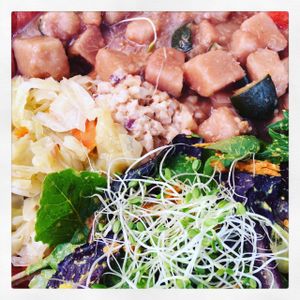 Delicious Jamaican Mi Happy Bowl / $12   at Umeke Market in Honolulu