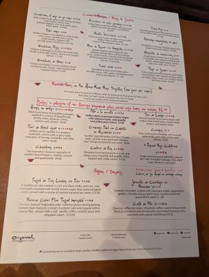 Menu p 2 at Oyamel in Washington