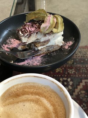 Tiramisu cake vegan (vegan but wasn’t really good, too buttery)  at Aparaat in Tartu