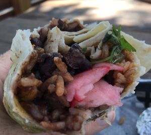 black bean veggie burrito  at Tallulah's Taqueria in Providence