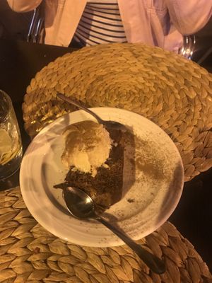 Vegan chocolate cake with coconut 🍦 ice cream at San Andrea  in Gran Canaria