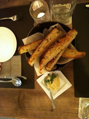 Homemade garlic bread at San Andrea  in Gran Canaria