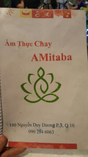 menu at Amitaba in Ho Chi Minh City