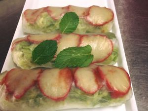 vegan mock BBQ cold rolls  at Banh Mi Cafe in Torrensville