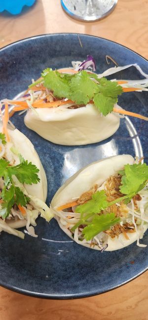 mock pork bao at Banh Mi Cafe in Torrensville