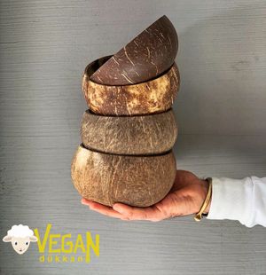 Coconut bowls.
 at Vegan Dukkan - The Mini Market in Istanbul