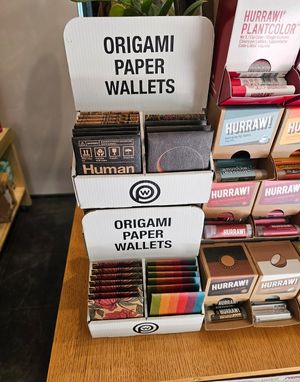 Origami paper wallets at Vegan Dukkan - The Mini Market in Istanbul