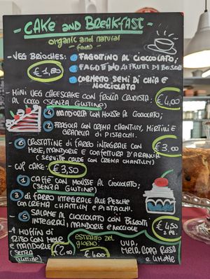Menu dolci del giorno at Dulcamara Bio Vegan Bistrot in Verona
