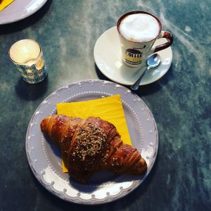 Most delicious vegan croissant on earth! at Dulcamara Bio Vegan Bistrot in Verona