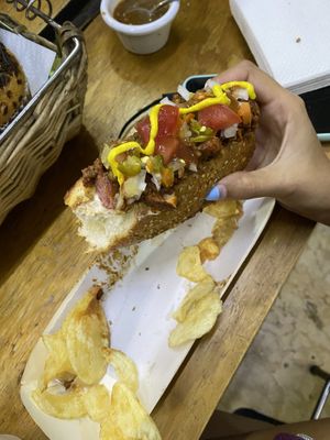 Hot dog (chili) at Viko in Mexico City
