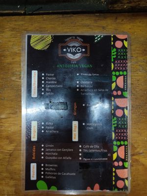 Menu although slightly different each day on the chalk board at Viko in Mexico City