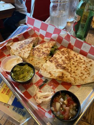 Vegan veggie quesadillas! at Johnny Tequilas in Roselle