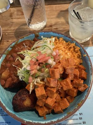 Crispy tofu bowl at Johnny Tequilas in Roselle