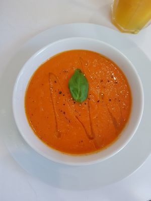 Vegan carrot soup at Minka Cafe in Gliwice