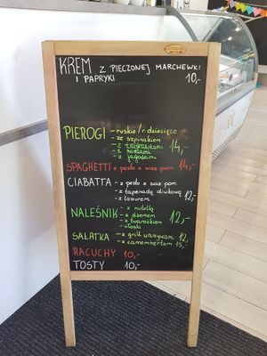 The menu at 31st July 2018 at Minka Cafe in Gliwice