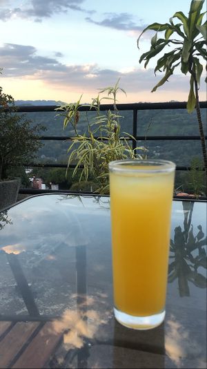 Outdoor seating and a great view at Querreque in Xilitla