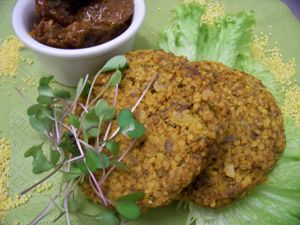 millet cutlets with sundried tomatoes at Vegancja in Plock