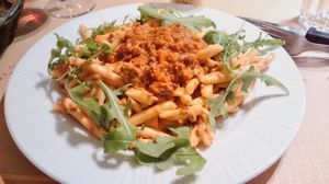 Pasta with seitan ragout at B12 in Toulouse