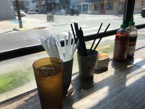 Window view at Magasin in New Orleans