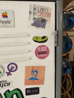 Amo que tengan stickers   at Pan D'Monium - Food Stall in Mexico City
