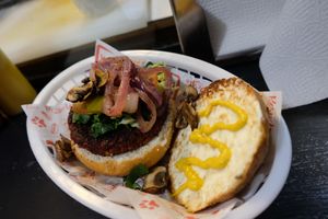Burger at Pan D'Monium - Food Stall in Mexico City