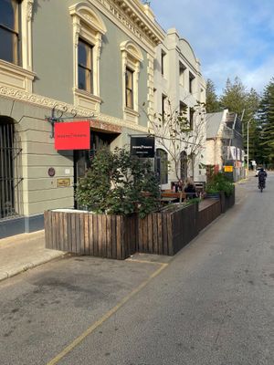 looks small from the front. inside is the best court yard we found yet at Moore & Moore Cafe in Fremantle