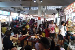 Alber Center Food Court seating area at 3 Dishes Rice 三样菜饭 - Bugis in Central Singapore