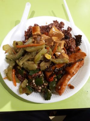 Rice veggies, mockfish @Albert FC, Singapore at 3 Dishes Rice 三样菜饭 - Bugis in Central Singapore